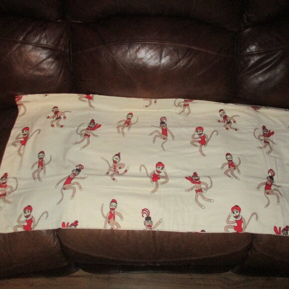 2 VERMONT COUNTRY STORE Dancing Sock Monkey Flannel King Pillowcases NWOT - Picture 2 of 6